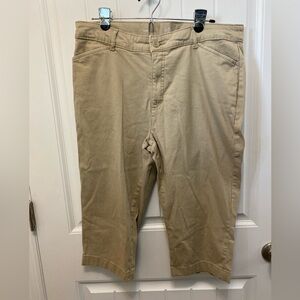 St John’s Bay khaki Capri pants. Woman’s Size 18.
